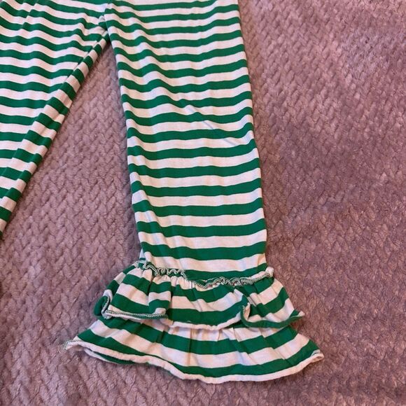 Girl’s Green and White Ruffle Pants Size 6/7 - Picture 8 of 11